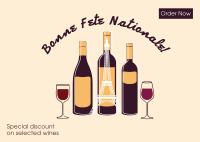 Bastille Day Wine Postcard