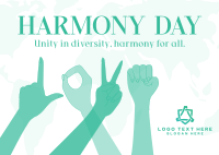 LOVE Sign Harmony Day Postcard