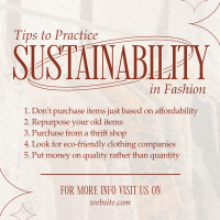 Sustainable Fashion Tips Instagram Post Design