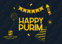 Purim Jewish Festival Postcard