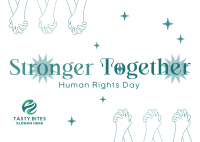 Stronger Together this Human Rights Day Postcard