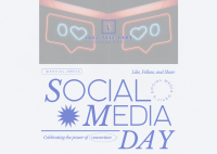 Modern Social Media Day Postcard Design