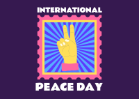 Peace Day Stamp Postcard