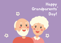 Grandparents Day Illustration Greeting Postcard