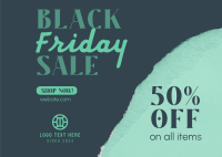 Black Friday Flash Sale Postcard