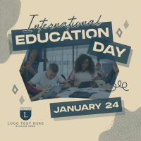 Quirky Cute Education Day Instagram Post Design