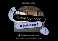 Minimalist Startup Launch Postcard