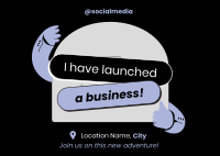 Minimalist Startup Launch Postcard Image Preview