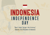 First Indonesia President Postcard