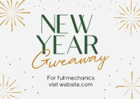 Sophisticated New Year Giveaway Postcard