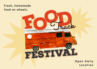 Food Truck  Festival Postcard Design