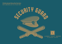 Security Hat and Baton Postcard Design