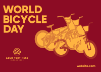 World Bicycle Day CMYK Postcard