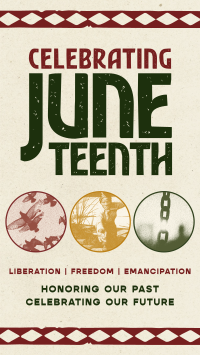 Retro Juneteenth Greeting Facebook Story