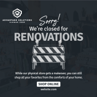 Closed for Renovations Instagram Post Image Preview