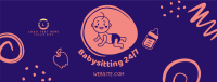 Babysitting Services Illustration Facebook Cover Design