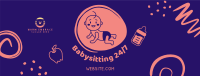 Babysitting Services Illustration Facebook Cover