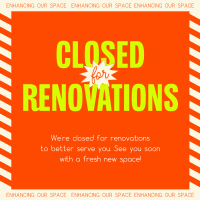 Minimalist Closed for Renovations Instagram Post