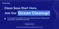 Ocean Day Clean Up Minimalist Twitter Post