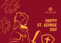 Saint George Knight Postcard Design