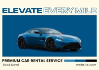 Premium Car Rental Postcard