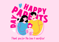 Love Your Parents Postcard