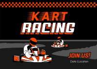 Go Kart Racing Postcard