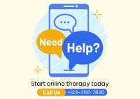 Online Therapy Consultation Postcard