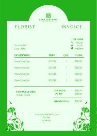 Elegant Floral Wedding Invoice