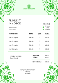 Elegant Floral Wedding Invoice Image Preview