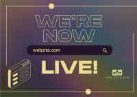 Live Website Announcement Postcard Design