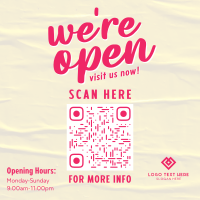 Quirky Open Now Instagram Post Design