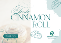 Fluffy Cinnamon Rolls Postcard Image Preview