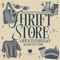 Retro Thrift Shop Instagram Post Design