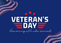 Honor Our Veterans Postcard