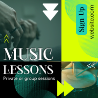 Cool Music Lessons Instagram Post Design