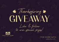 Thanksgiving Day Giveaway Postcard