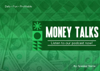 Money Talks Podcast Postcard