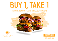 Flame Grilled Burgers Postcard