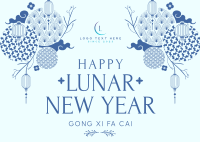Beautiful Ornamental Lunar New Year Postcard
