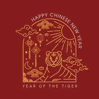 Year of the Tiger Linkedin Post Design