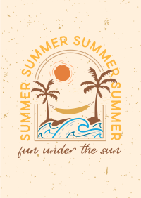 Summer Beach Badge Poster