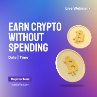 Earn Crypto Live Webinar Instagram Post