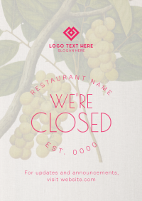 Rustic Closed Restaurant Poster