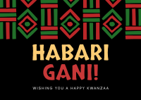 Kwanzaa Day Message Postcard Design