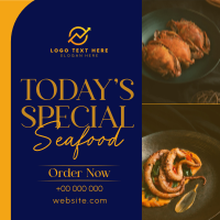 Minimal Seafood Restaurant  Instagram Post Design