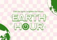Earth Hour Retro Postcard