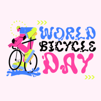 Go for Adventure on Bicycle Day Linkedin Post Design