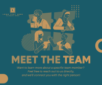 Modern Quirky Meet The Team Facebook Post