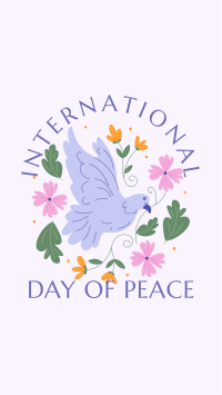 Floral Peace Dove Facebook Story